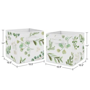 Sweet Jojo Designs Botanical Leaf Fabric Storage Bin Set & Reviews ...