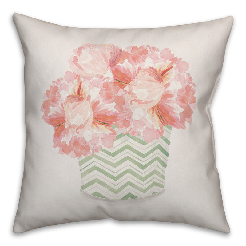 Coussin Peonies, H 20 po x l 20 po