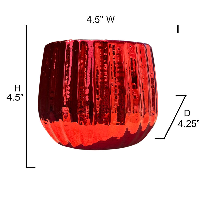 Pot en céramique de 4 po, plante décorative, Rouge