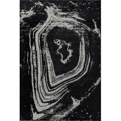 Rapture Gray/Black Abstract Luxury Area Rug