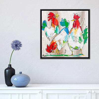 « coqs parle » par art fiore, impression sur toile tendue