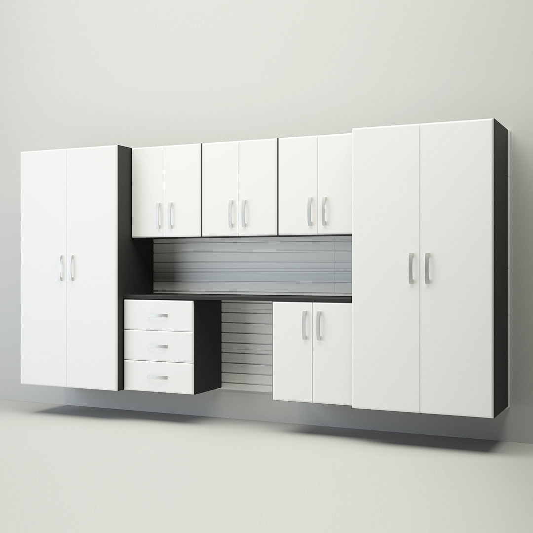 Deluxe 8 Pieces Storage Cabinet Set Flow Wall 