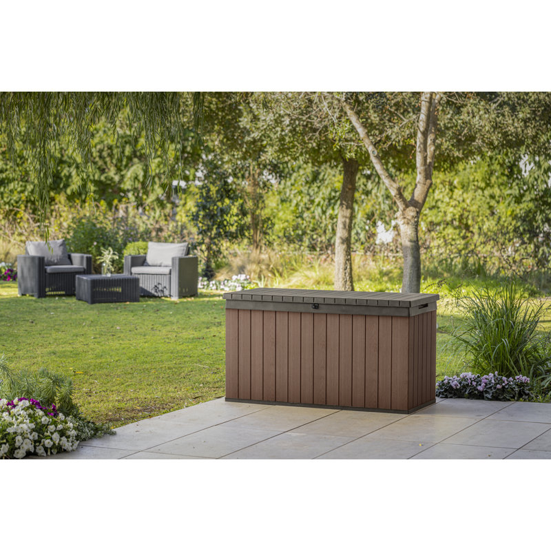 Keter Darwin Durable Resin Outdoor Storage and Organization Deck Box For Patio Furniture and Supplies, Brown (Choose Size)