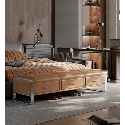 Light luxury suspended leg storage ottoman
