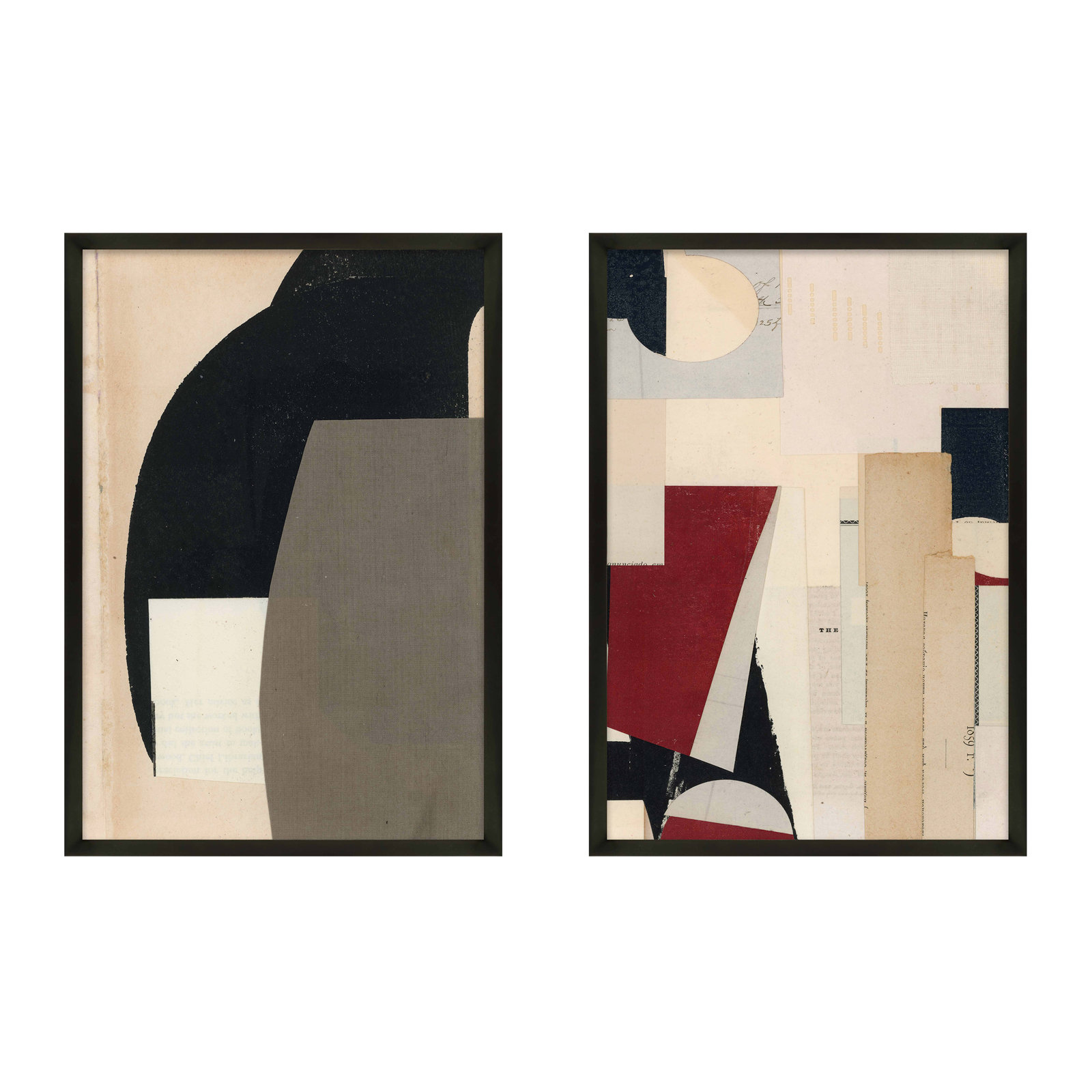 Reach, Set of 2 by Driftway Studio - Framed Wall Art, 38" H x 26.5" W, Black, Framed Print Paper without Mat