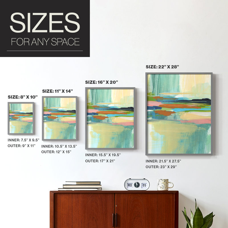 Radiant Horizon I, reproduction encadrée - bois massif, Cadre simple gris, H 10 po x l 8 po