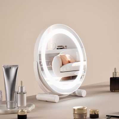 Vanity Mirror With Lights LED Makeup Round w/ Smart Touch for Bedroom