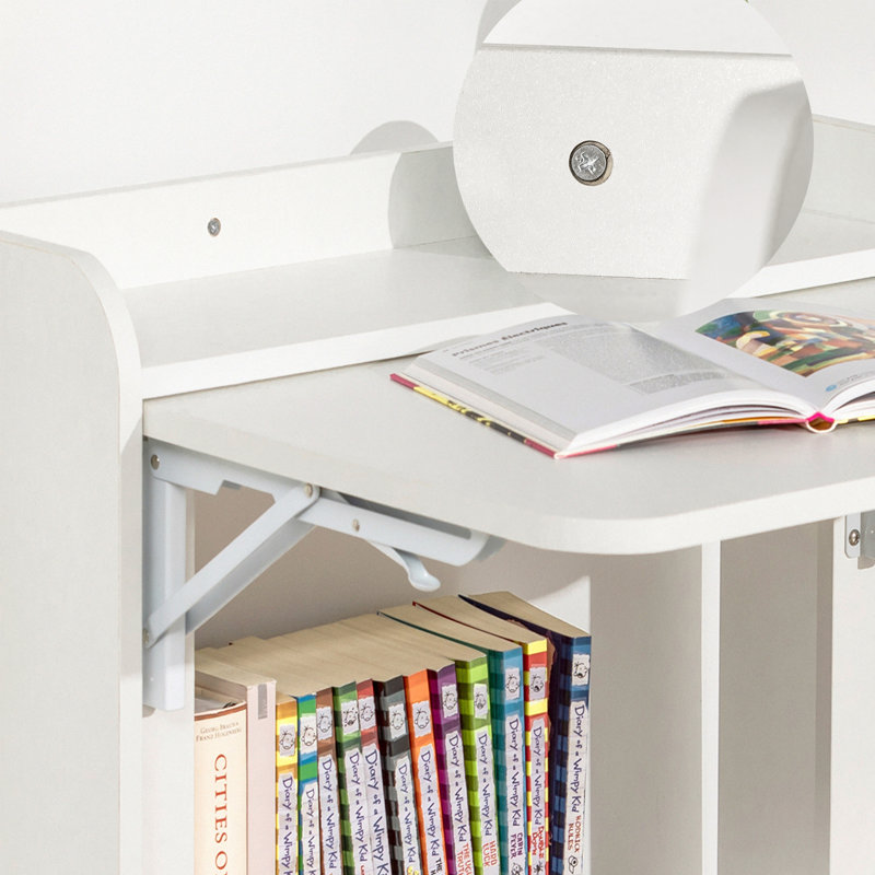 Petite table robuste pliable blanche pour bureau à domicile
