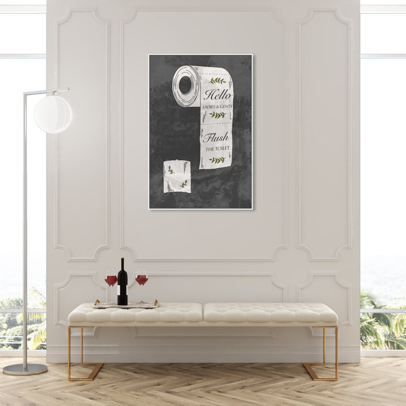 Papier toilette Enough - impression sur toile, Cadre blanc, H 46 po x l 31 po