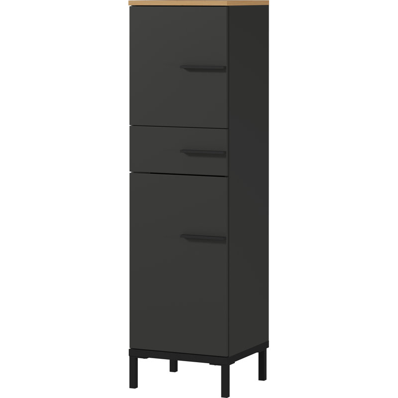 34 x 123 cm Badschrank Yonkers, Black