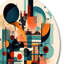 Orange And Blue Contemplative Space II Abstract Wall Decor on Metal-88599856