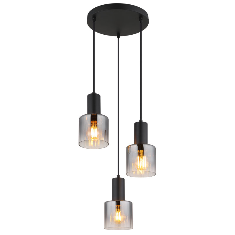 Takya 3 - Light Matte Black Geometric Pendant