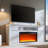 Modern TV Stand with Storage Cabinet & Drawers for TVs Up to 80", 32" Tall w/Soundbar & Adjustable Shelves, Curved Profile Design-1556033166-1556033164