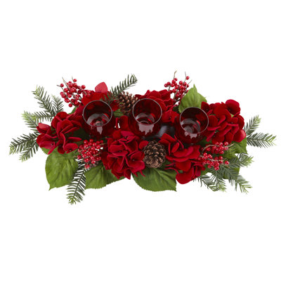 Candélabre triple hortensia