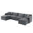 Chenille Modular Sectional Sofa with Deep Seating and Movable Ottomans-1350274080
