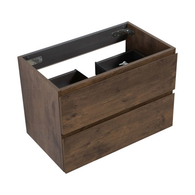 Armoire de salle de bain murale pré-assemblée avec 2 tiroirs - aucun lavabo inclus, solution de rangement peu encombrante