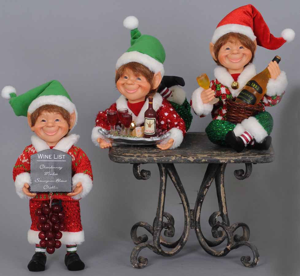 Wine Elf Figurines and Collectibles (Set of 3) Karen Didion Originals