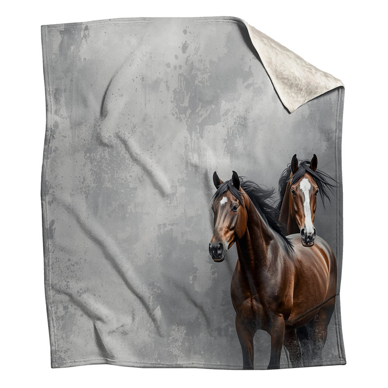 Two Running Horses Blankets, 60in W x 80in H