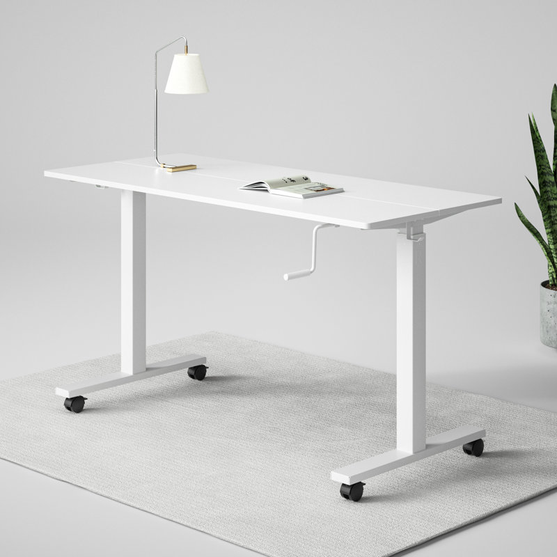 Bureau pour travailler debout à hauteur réglable, Blanc / blanc
