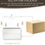 Meuble-lavabo flottant 36 po, comptoir à surface solide, tiroirs à fermeture en douceur, entièrement assemblé, blanc brillant pour style 36 po avec lavabo, blanc, comptoir en résine durable