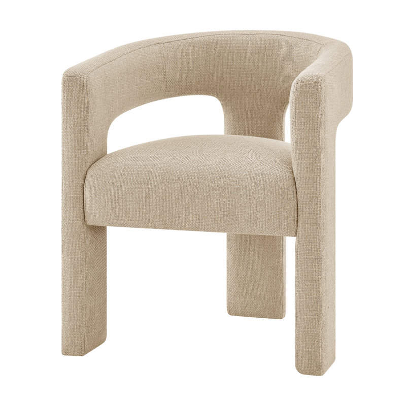 Dasantila Upholstered Dining Side Armchair, Beige