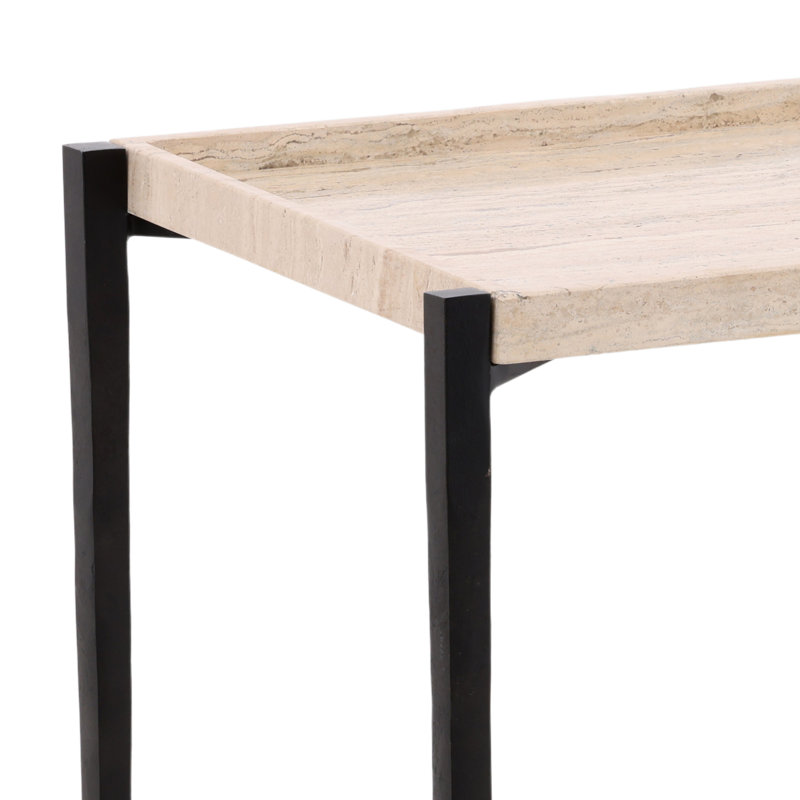 Rice End Table Travertine