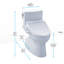 Toilette allongée deux pièces 1,0 GPF TOTO® WASHLET + ® Vespin® II 1G® et siège de bidet WASHLET® C100, blanc coton