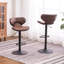 Masaccio Weathered Upholstery Airlift Adjustable Swivel Barstool With Chrome Base, Set Of 2-104228394-104228395