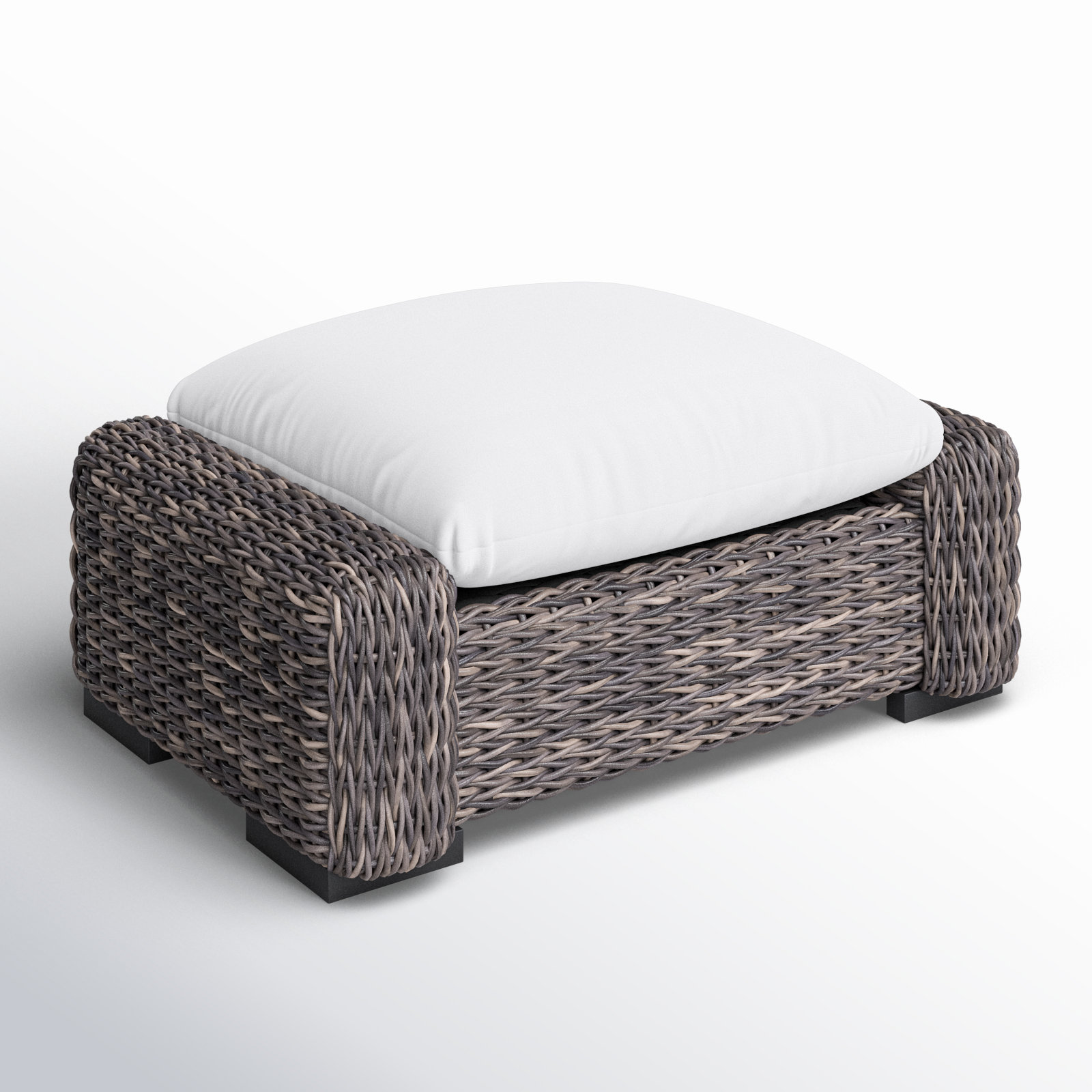 Wicker Outdoor Ottoman with Sunbrella® Cushion