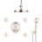Shower Faucet - Calcium , 4 Spray Modes Bathroom 2 Heads, Diverter Valve Included-115806967