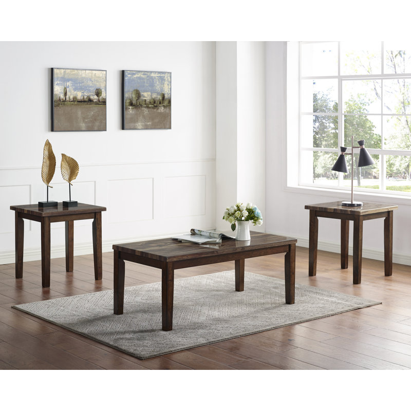 Ensemble de tables basses 3 pièces Collene, Noyers