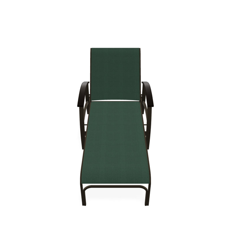Belle Isle Outdoor Chaise Lounge, Textured Beachwood, Forest Forest Green 22D Sunbrella®, Kona P10