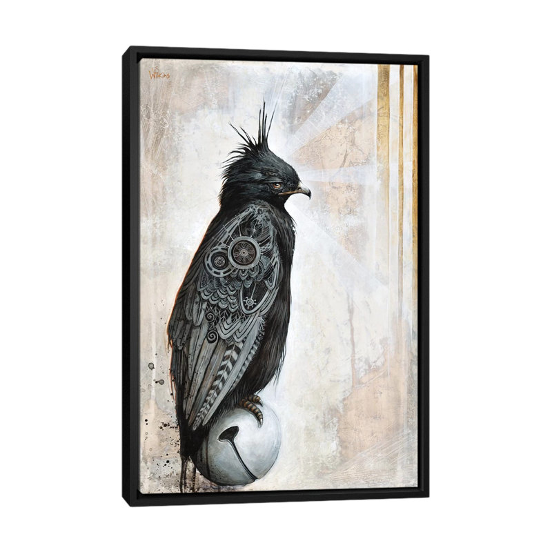 «Leonoir», impression sur toile tendue, H 26 po x l 18 po x P 1,5 po, Toile avec cadre flottant noir, Pas de tapis