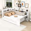 Lit de jour double en bois avec tiroirs de rangement, tablettes, lumière DEL et station de charge-799571463
