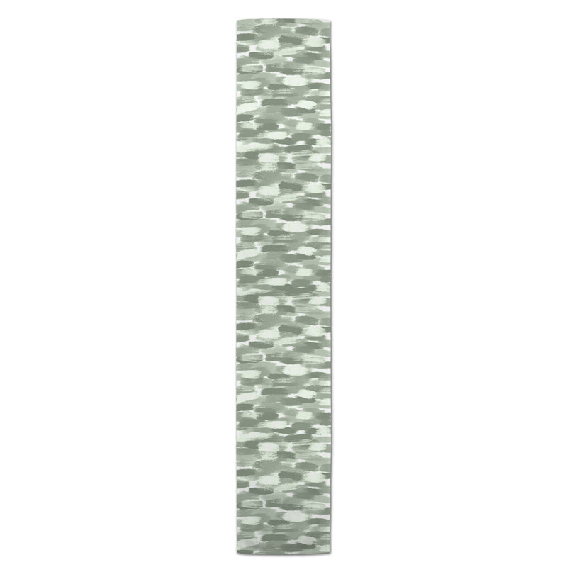 Chemin de table Maribeth, 72 po x 16 po, Sauge vert, Abstrait