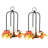 2 Piece Autumn Harvest Metal Lantern Set With With Flameless Pillar Led Candles,decorative Lanterns For Home Decor,festive Decor For Porch,yard & Thanksgiving
