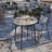 Lexxi Round Stone Top Metal Base Dining Table-467813078