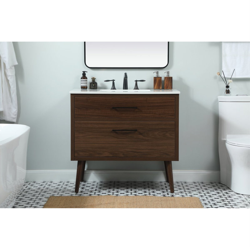 Ensemble de meuble-lavabo simple 36 po Steinfeldt, Noyer