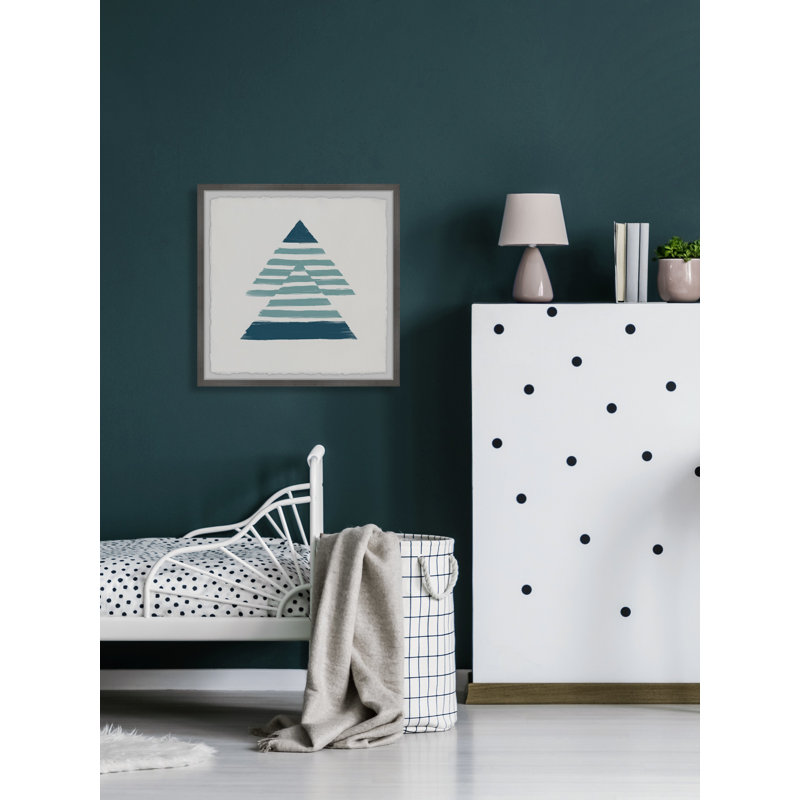 Blue Pyramids by Marmont Hill - Single Picture Frame Painting, 51cm H x 51cm W x 3.81cm D