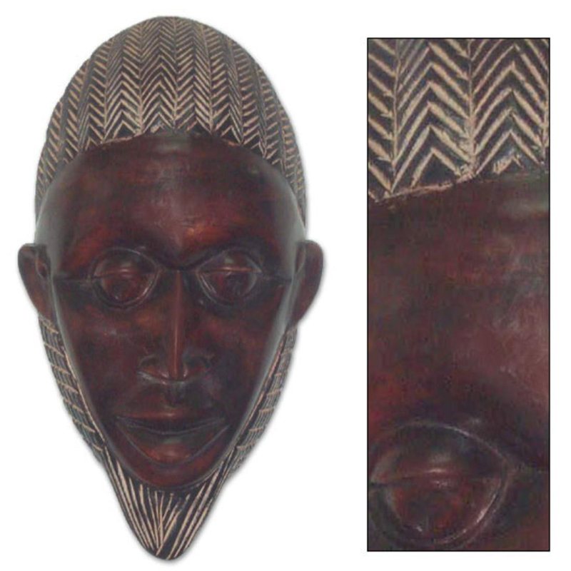 Handmade Suar Wood Dual Faces Vertical Wall Decor