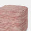 Enigma Yarn And Cotton Square Pouf, Red And White