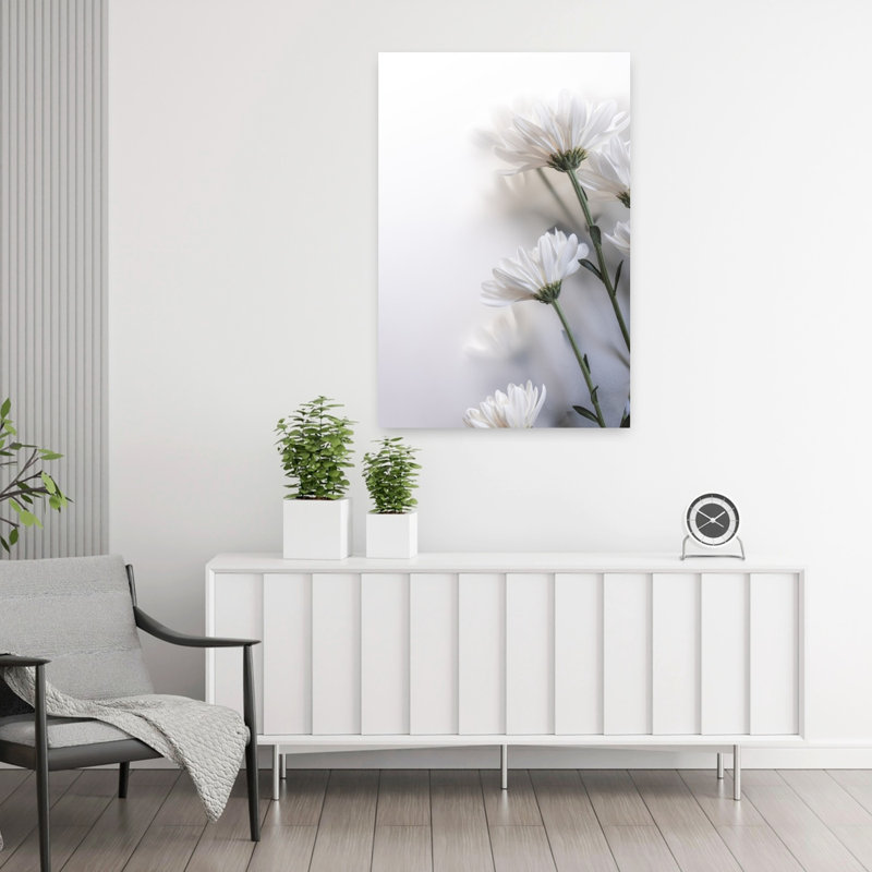 Art contemporain contemporain abstrait marguerite pivoine rose, H 36 po x l 24 po