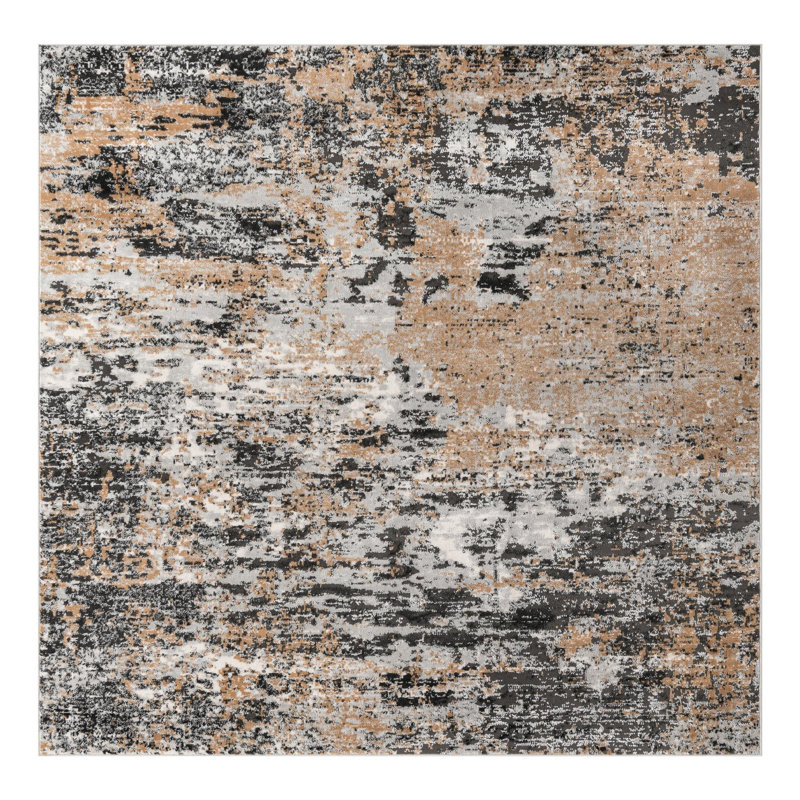 Brown Area Rug, Square 7'10"