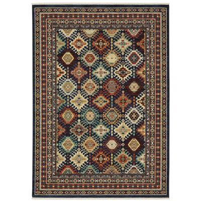 Tapis géométrique en laine tissé à la machine en gris / brun