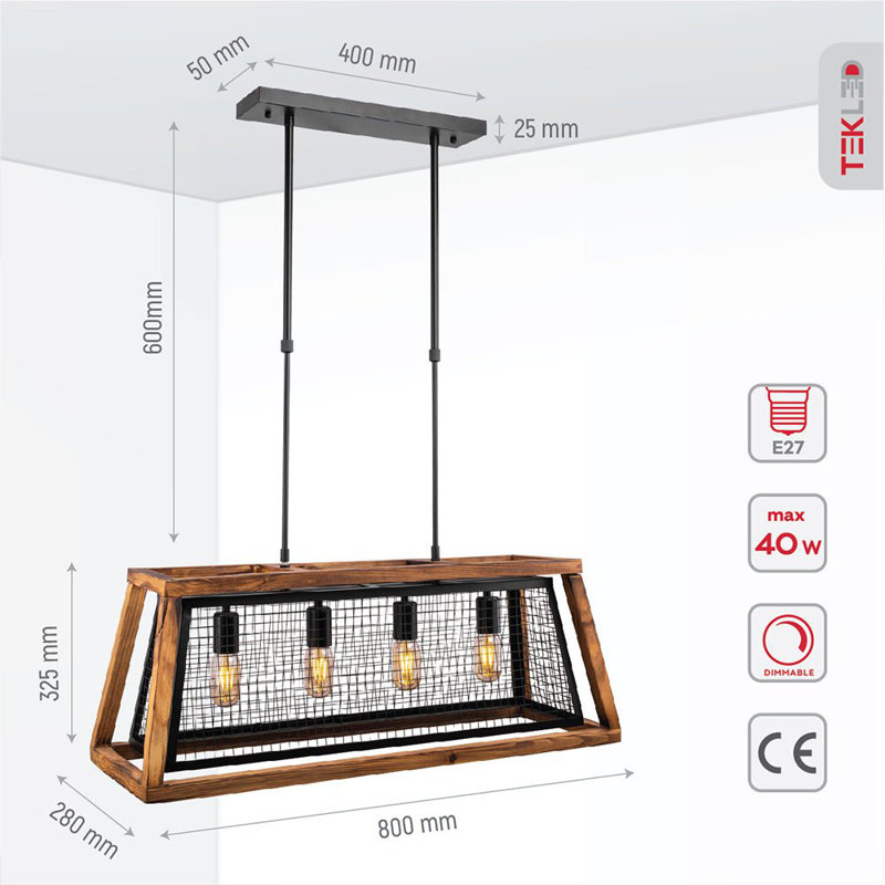 Oakdale 4 - Light Kitchen Island Chandelier