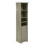 Rangement de salle de bain de 64 po de hauteur avec panier à linge - Armoire grise à 4 tablettes réglables pour espaces de rangement compacts et polyvalents