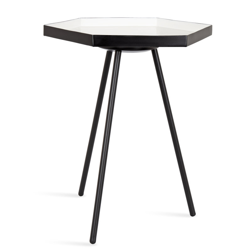 Alfie End Table, Black, White