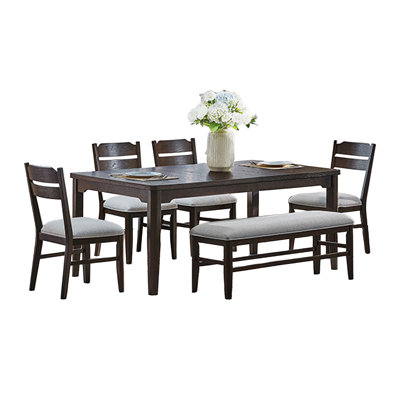 Hiun Dining Table, 72 Inch Rectangular Top W Tapered Legs, Oak Brown
