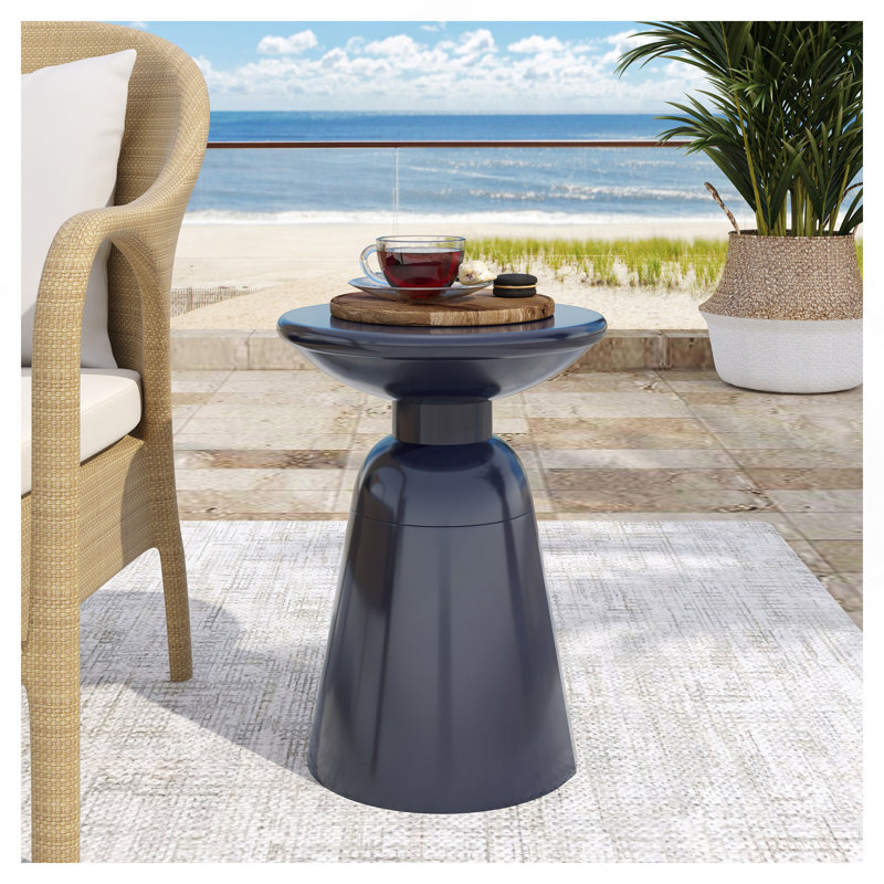 Grande table de bout d'extérieur en métal, résistante aux intempéries | Idée de cadeau, Marine