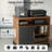 Adonia 31.5"W Wood Storage Cabinet With Door For Home Office With Adjustable Open Storage Shelves, Black Walnut-1450315565